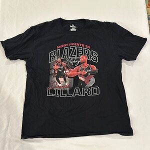 Portland Trail Blazers Damian Lillard All-Time Scoring Leader T tee Shirt XL EUC